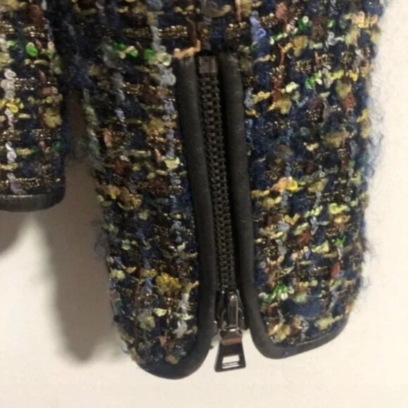 Tweed Jacket with Faux Leather Trim - Picture 3 of 6